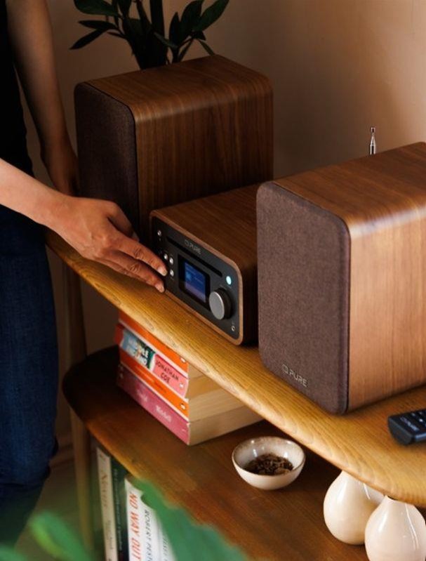 Pure Classic Stereo Mini Minisystém, CD, DAB+, FM hnědá