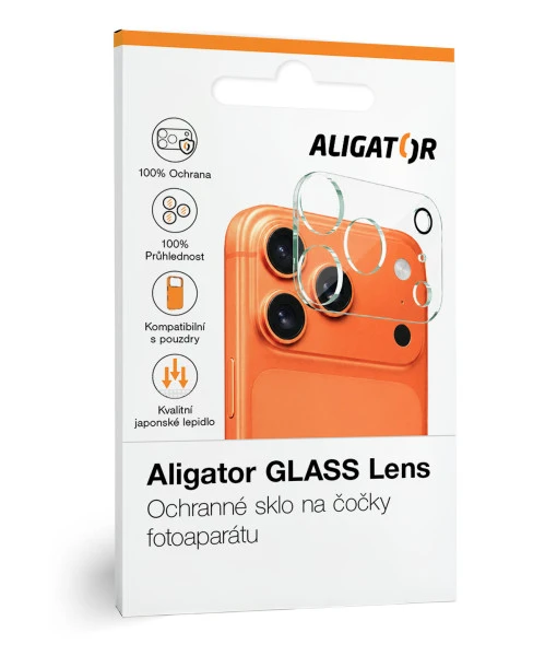 Ochranné sklo na čočky fotoaparátu ALIGATOR Lens pro iPhone 17 Pro/18 Pro