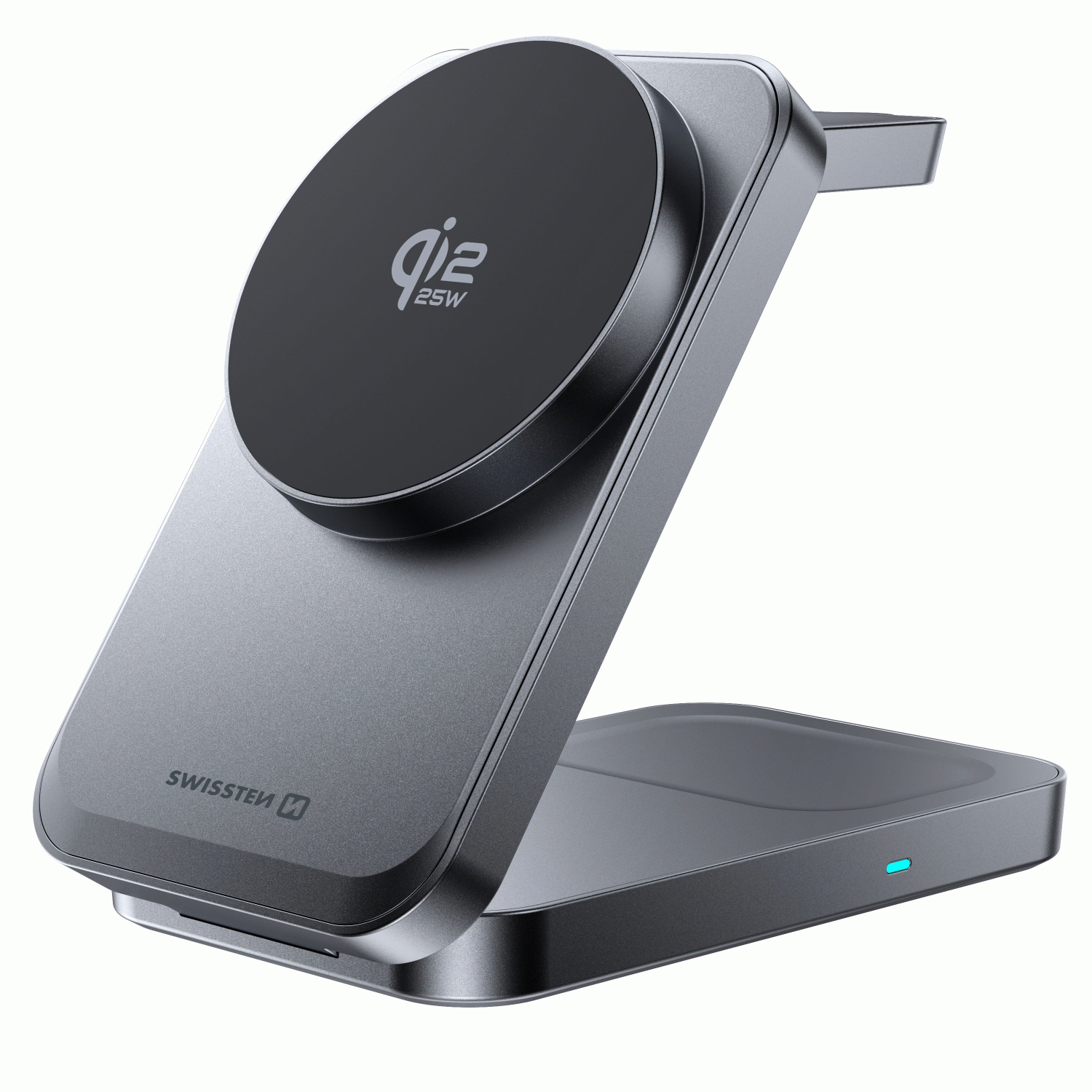 SWISSTEN Qi2.2 25W NABÍJEČKA MagBase PRO 3v1, kompatibilní s MagSafe, černá