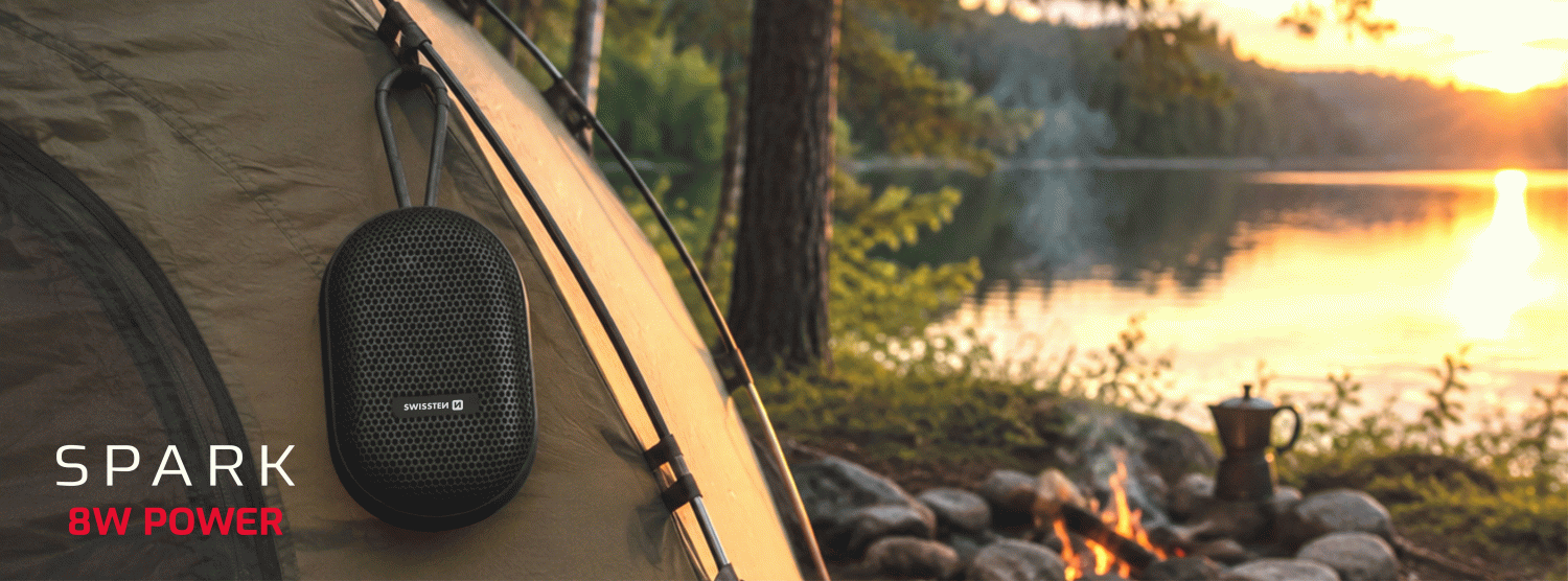 BLUETOOTH REPRODUKTOR SWISSTEN SPARK 8W, ČERNÁ