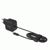 SWISSTEN SÍŤOVÝ ADAPTÉR LaptopCHARGE GaN 70W, SE ZABUDOVANÝM USB-C KABELEM, ČERNÁ