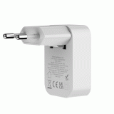 SWISSTEN SKLÁDACÍ SÍŤOVÝ ADAPTÉR FoldCHARGE GaN 1x USB-C 30W + 1x USB-A 18W QC, BÍLÁ