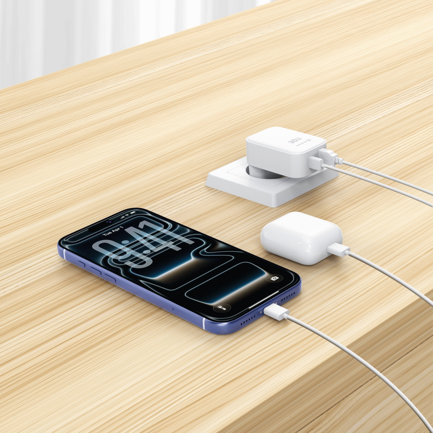 SWISSTEN SKLÁDACÍ SÍŤOVÝ ADAPTÉR FoldCHARGE GaN 1x USB-C 30W + 1x USB-A 18W QC, BÍLÁ