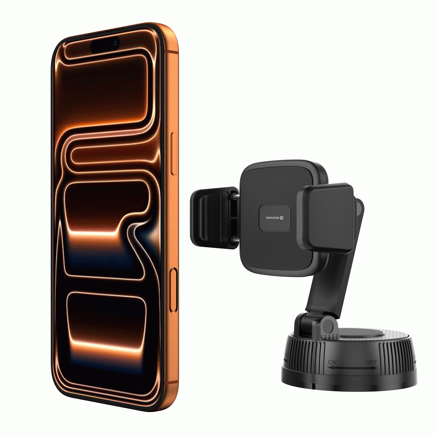 DRŽÁK DO AUTA SWISSTEN S ČELISŤOVÝM PŘICHYCENÍM S-GRIP E1