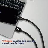 DATOVÝ KABEL SWISSTEN TEXTILE USB / LIGHTNING 0,5 M, ČERNÁ