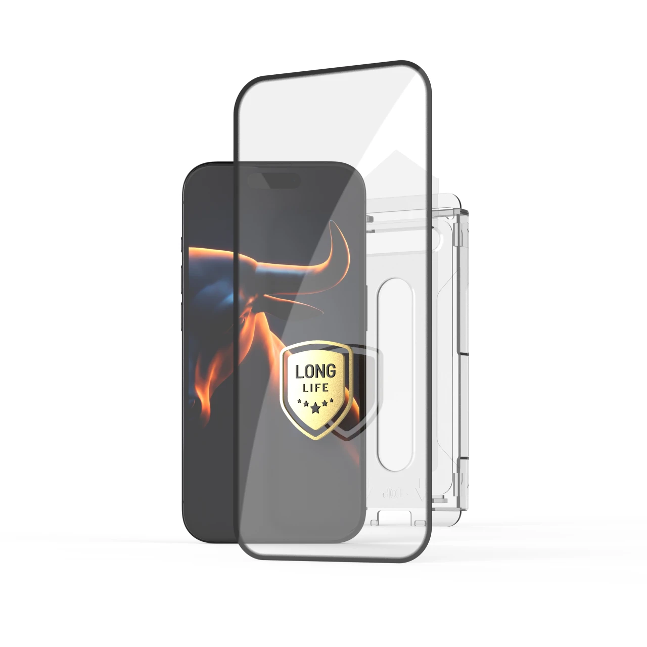 Ultra odolné tvrzené sklo FIXED Long-Life s Anti-dust aplikátorem pro Apple iPhone 17e/16e/14/13Pro/13, černá