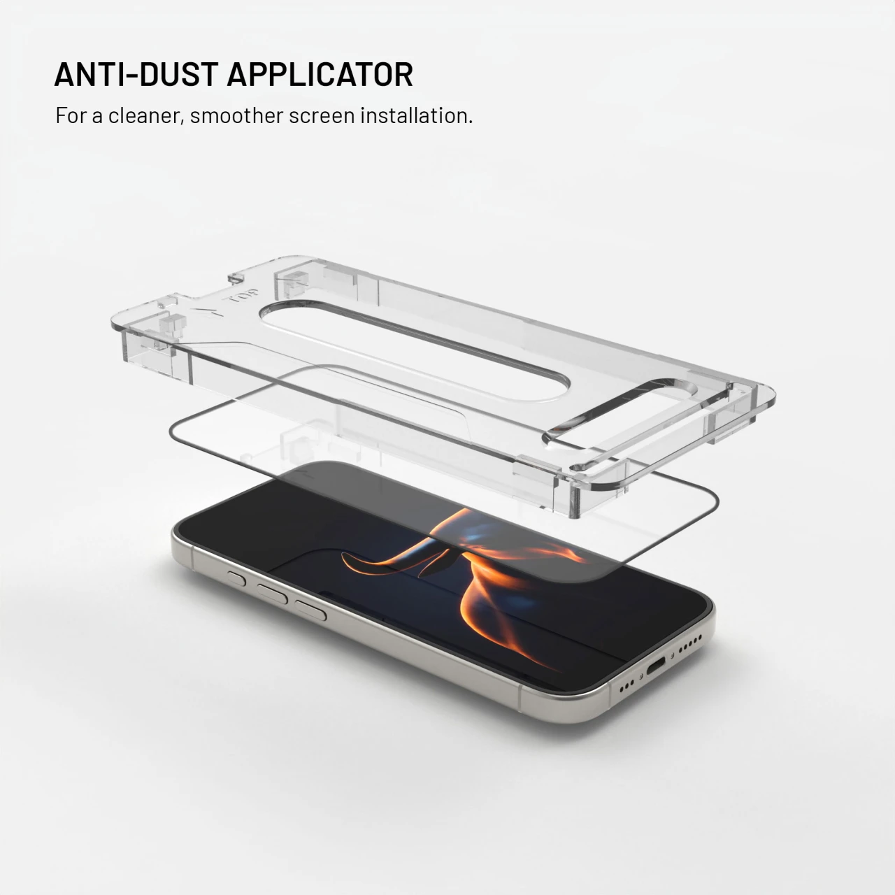 Ultra odolné tvrzené sklo FIXED Long-Life s Anti-dust aplikátorem pro Apple iPhone 17 Pro, černá