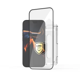 Ultra odolné tvrzené sklo FIXED Long-Life s Anti-dust aplikátorem pro Apple iPhone 17, černá