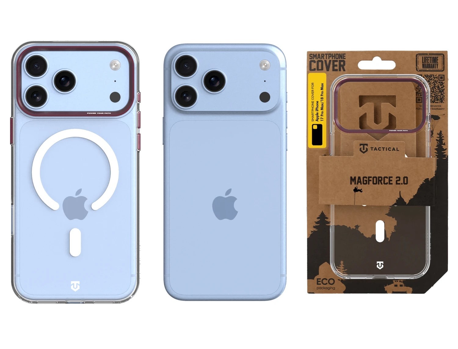 Zadní kryt Tactical MagForce 2.0 pro Apple iPhone 17 Pro / 18 Pro, burgundy