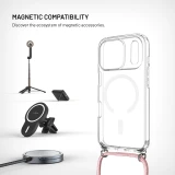 Pouzdro FIXED MagPure Neck s růžovou šňůrkou na krk pro Apple iPhone 18 Pro Max