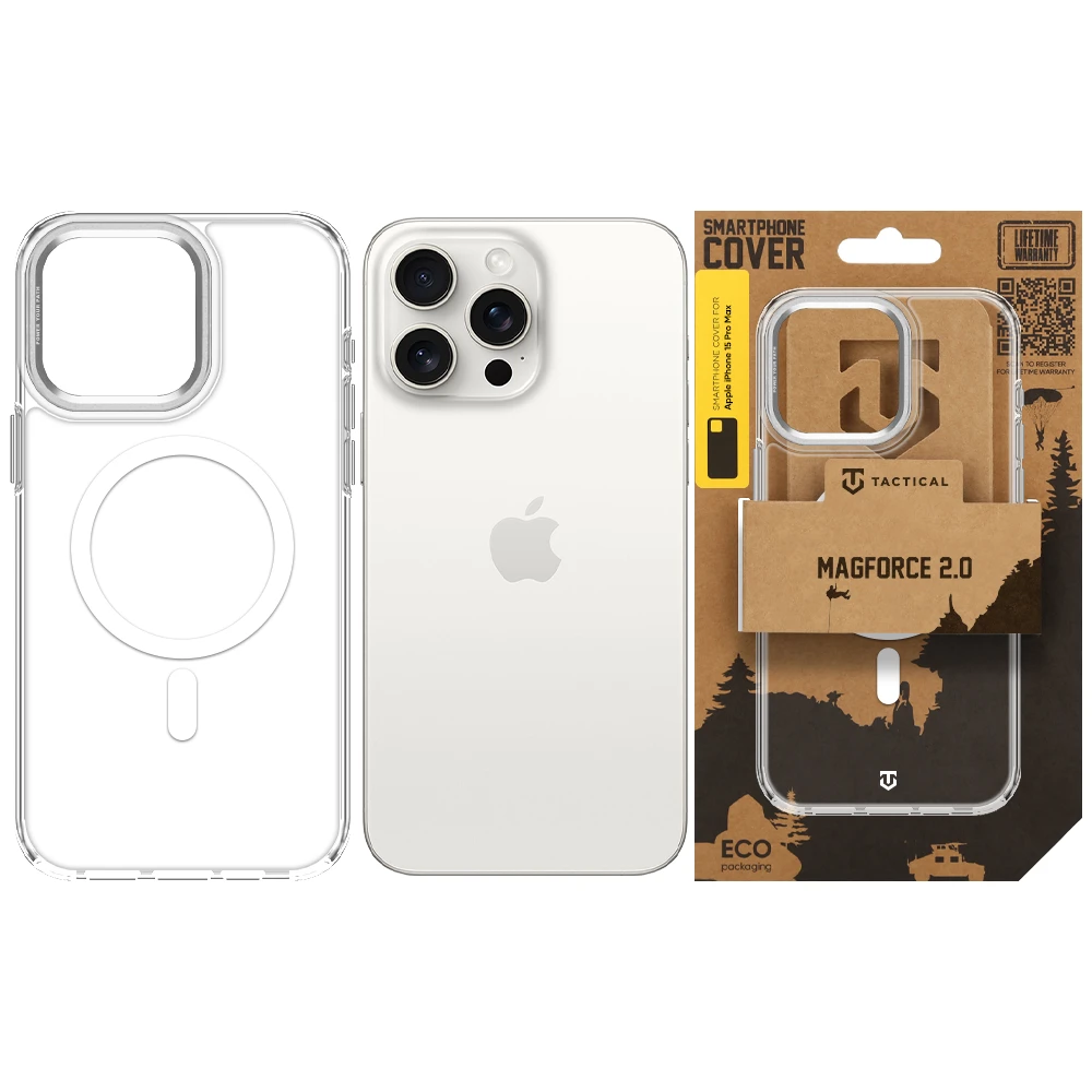 Tactical MagForce 2.0 Kryt pro Apple iPhone 15 Pro Max Silver