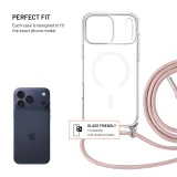 Pouzdro FIXED MagPure Neck s růžovou šňůrkou na krk pro Apple iPhone 17 Pro Max
