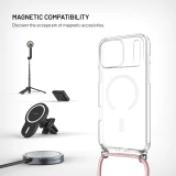 Pouzdro FIXED MagPure Neck s růžovou šňůrkou na krk pro Apple iPhone 17 Pro Max