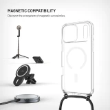 Pouzdro FIXED MagPure Neck s černou šňůrkou na krk pro Apple iPhone 17 Pro Max