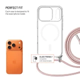 Pouzdro FIXED MagPure Neck s růžovou šňůrkou na krk pro Apple iPhone 17 Pro