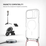 Pouzdro FIXED MagPure Neck s růžovou šňůrkou na krk pro Apple iPhone 17 Pro