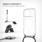Pouzdro FIXED MagPure Neck s černou šňůrkou na krk pro Apple iPhone 17 Pro