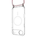 Pouzdro FIXED MagPure Neck s růžovou šňůrkou na krk pro Apple iPhone Air