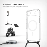 Pouzdro FIXED MagPure Neck s černou šňůrkou na krk pro Apple iPhone Air