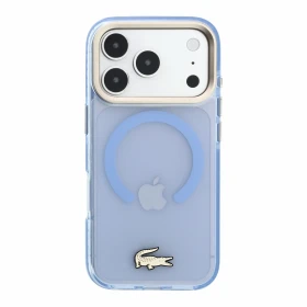 Lacoste IML Shockproof Petit Pique Gold Logo MagSafe Zadní Kryt pro iPhone 18 Pro Blue