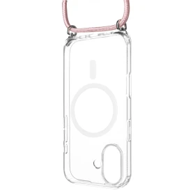 Pouzdro FIXED MagPure Neck s růžovou šňůrkou na krk pro Apple iPhone 17