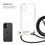 Pouzdro FIXED MagPure Neck s černou šňůrkou na krk pro Apple iPhone 17