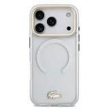 Lacoste IML Shockproof Petit Pique Gold Logo MagSafe Zadní Kryt pro iPhone 18 Pro Transparent