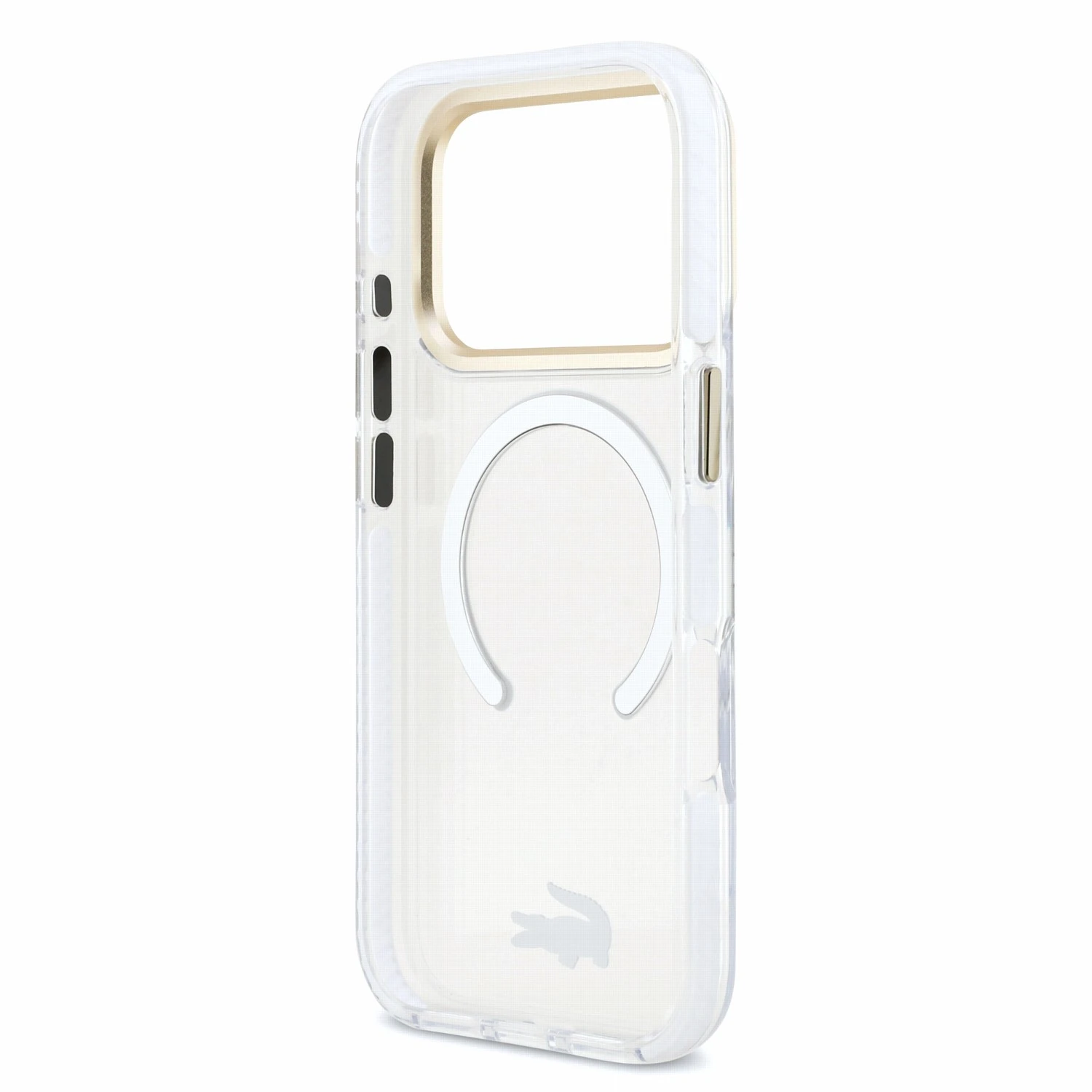 Lacoste IML Shockproof Petit Pique Gold Logo MagSafe Zadní Kryt pro iPhone 18 Pro Transparent