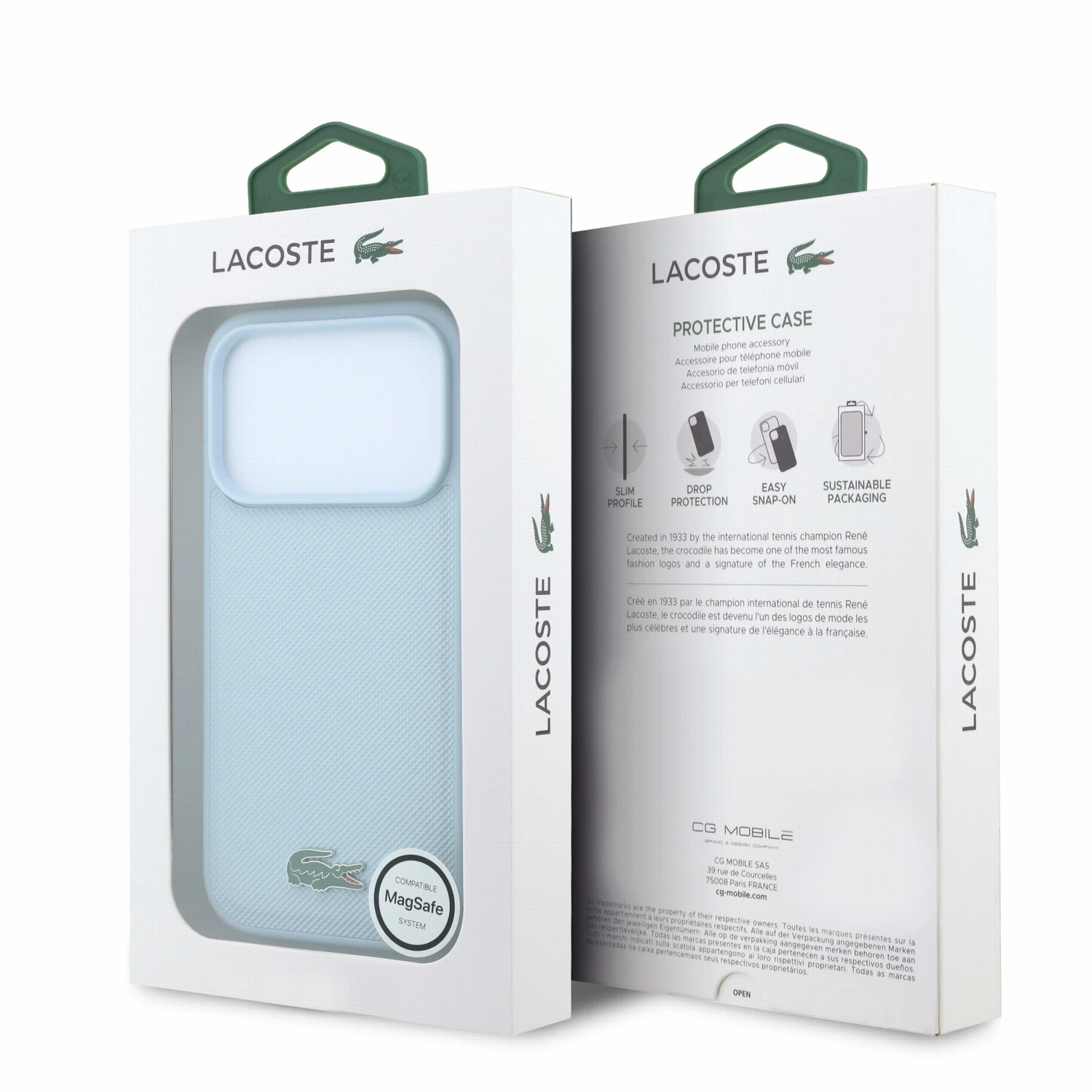 Lacoste PVC Iconic Petit Pique Metal Logo MagSafe Zadní Kryt pro iPhone 18 Pro Blue