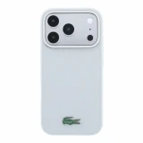 Lacoste PVC Iconic Petit Pique Metal Logo MagSafe Zadní Kryt pro iPhone 18 Pro Max Light Grey