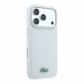 Lacoste PVC Iconic Petit Pique Metal Logo MagSafe Zadní Kryt pro iPhone 18 Pro Max Light Grey