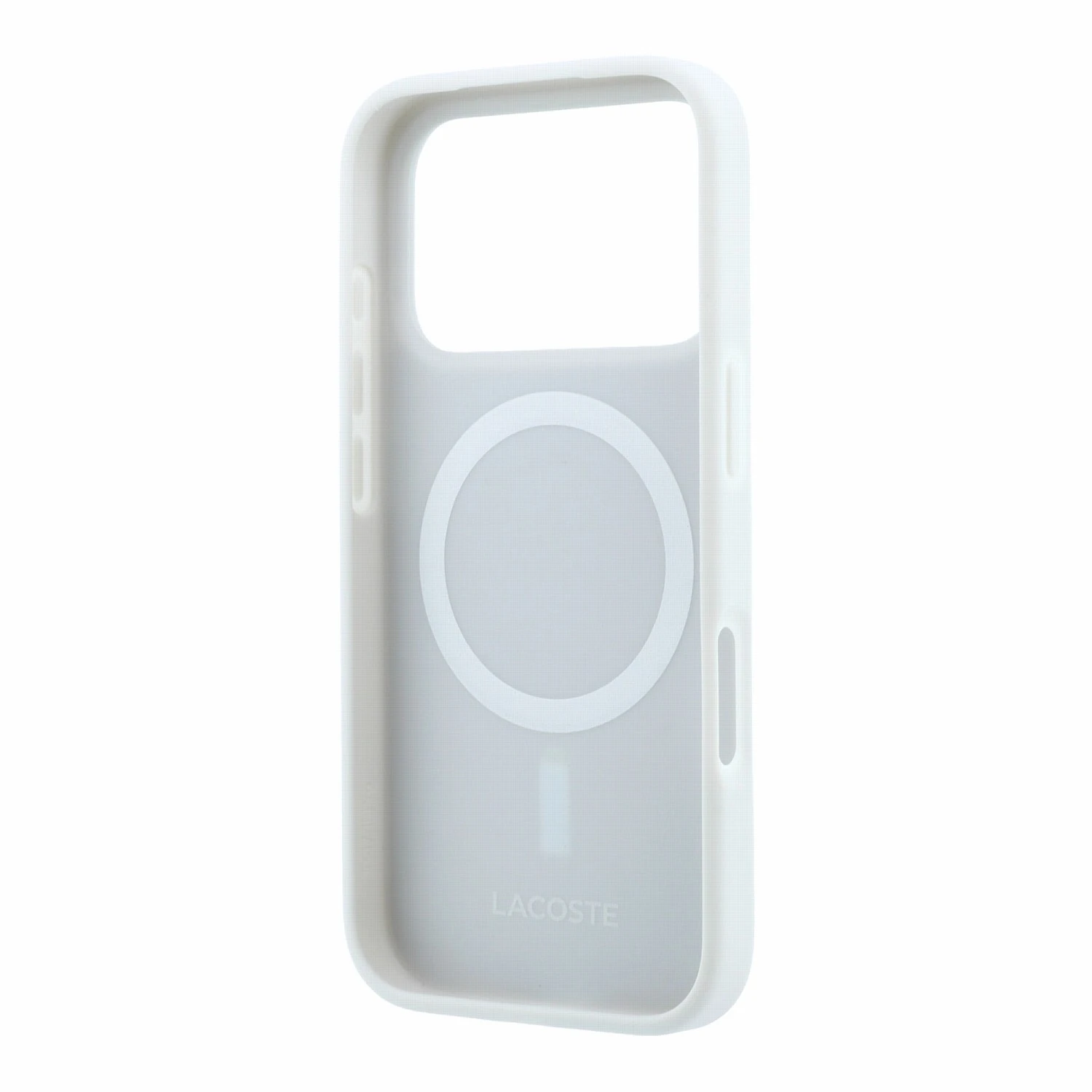 Lacoste PVC Iconic Petit Pique Metal Logo MagSafe Zadní Kryt pro iPhone 18 Pro Max Light Grey