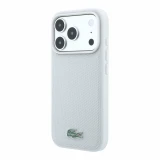 Lacoste PVC Iconic Petit Pique Metal Logo MagSafe Zadní Kryt pro iPhone 18 Pro Light Grey