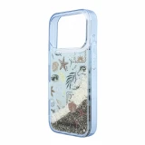 Karl Lagerfeld Liquid Glitter Beach Zadní Kryt pro iPhone 18 Pro Blue