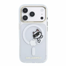 Karl Lagerfeld IML Choupette Peekaboo Magsafe Zadní Kryt pro iPhone 18 Pro Transparent