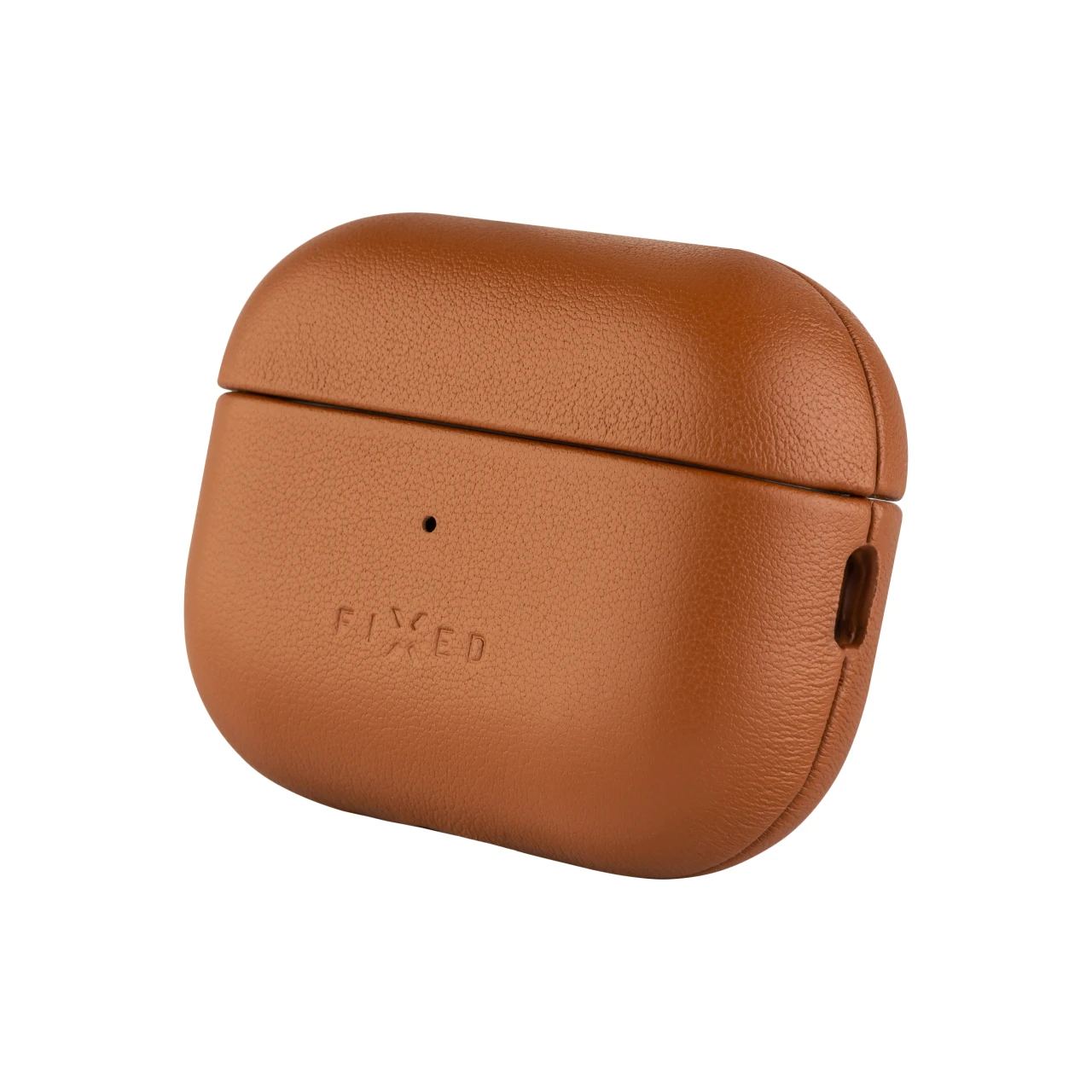 Kožené pouzdro FIXED PodsLeather s podporou MagSafe pro Apple AirPods Pro 2/Pro 2 (USB-C), hnědá
