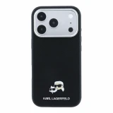 Karl Lagerfeld PU Grained Semi Wrap K&CH Heads Magsafe Zadní Kryt pro iPhone 18 Pro Black