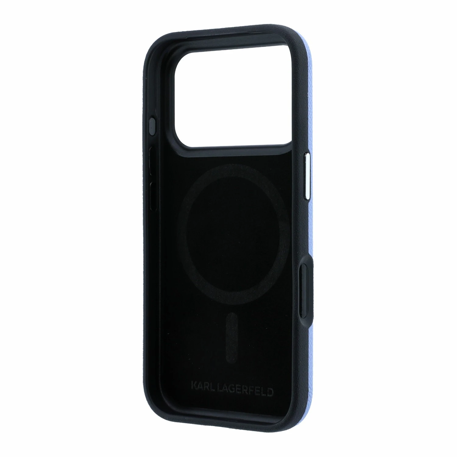 Karl Lagerfeld PU Grained Semi Wrap K&CH Heads Magsafe Zadní Kryt pro iPhone 18 Pro Blue