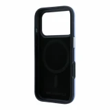 Karl Lagerfeld PU Grained Semi Wrap K&CH Heads Magsafe Zadní Kryt pro iPhone 18 Pro Max Blue