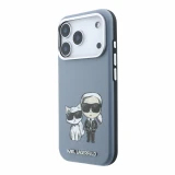 Karl Lagerfeld PU Semi Wrap Smooth Sketch Bodies Magsafe Zadní Kryt pro iPhone 18 Pro Blue 