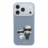 Karl Lagerfeld PU Semi Wrap Smooth Sketch Bodies Magsafe Zadní Kryt pro iPhone 18 Pro Blue 