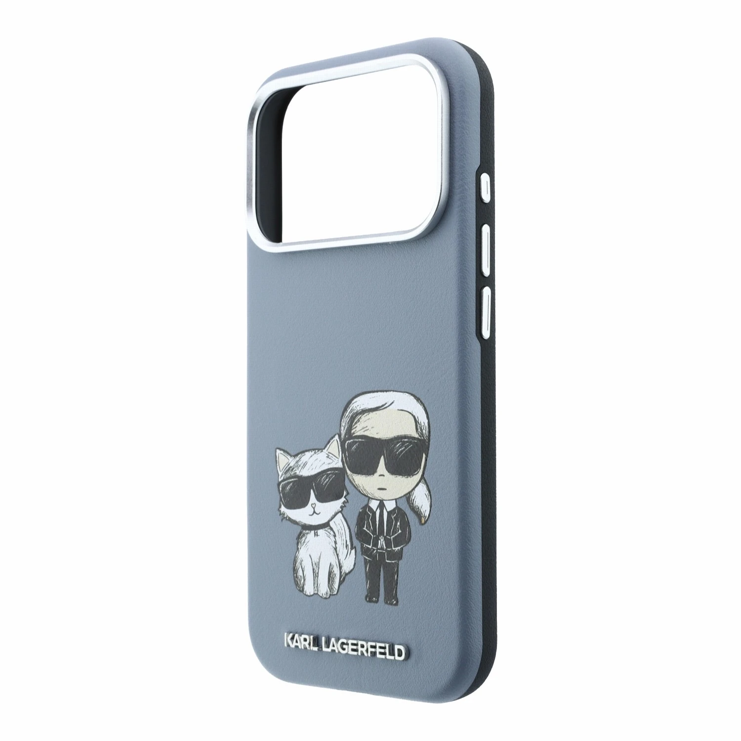 Karl Lagerfeld PU Semi Wrap Smooth Sketch Bodies Magsafe Zadní Kryt pro iPhone 18 Pro Blue 