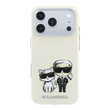Karl Lagerfeld PU Semi Wrap Smooth Sketch Bodies Magsafe Zadní Kryt pro iPhone 18 Pro Max Beige