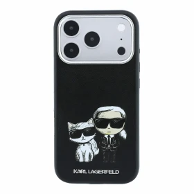 Karl Lagerfeld PU Semi Wrap Smooth Sketch Bodies Magsafe Zadní Kryt pro iPhone 18 Pro Max Black