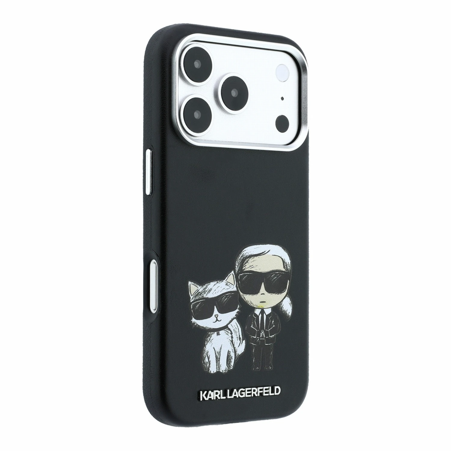 Karl Lagerfeld PU Semi Wrap Smooth Sketch Bodies Magsafe Zadní Kryt pro iPhone 18 Pro Max Black