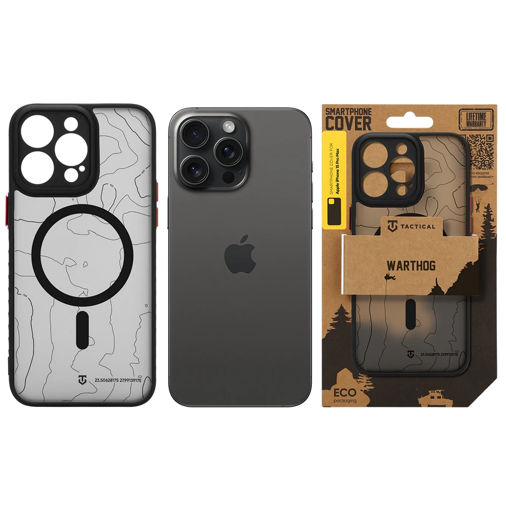 Tactical MagForce Warthog Kryt pro Apple iPhone 15 Pro Max Asphalt