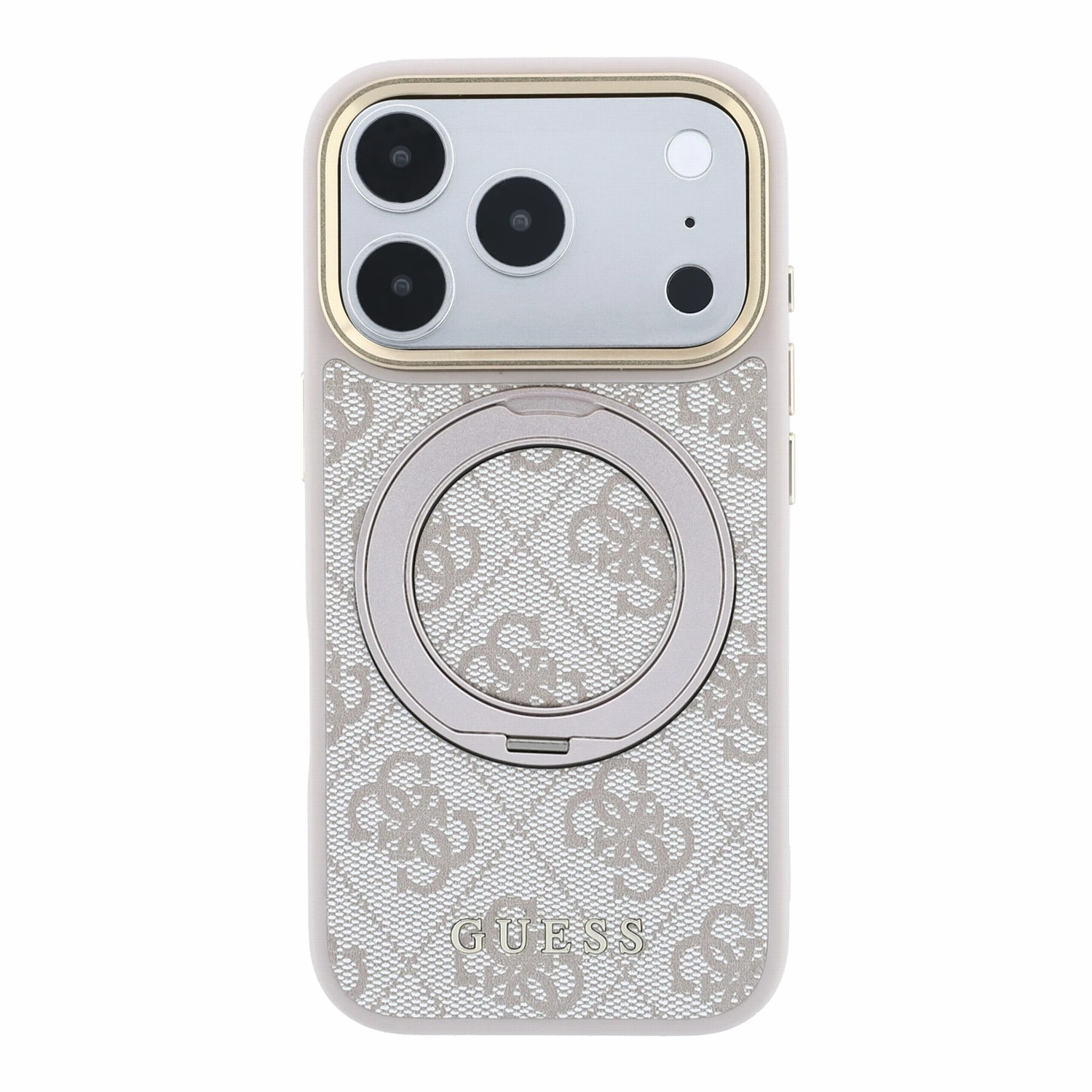 Guess PU 4G Ring Stand MagSafe Zadní Kryt pro iPhone 18 Pro Max Pink