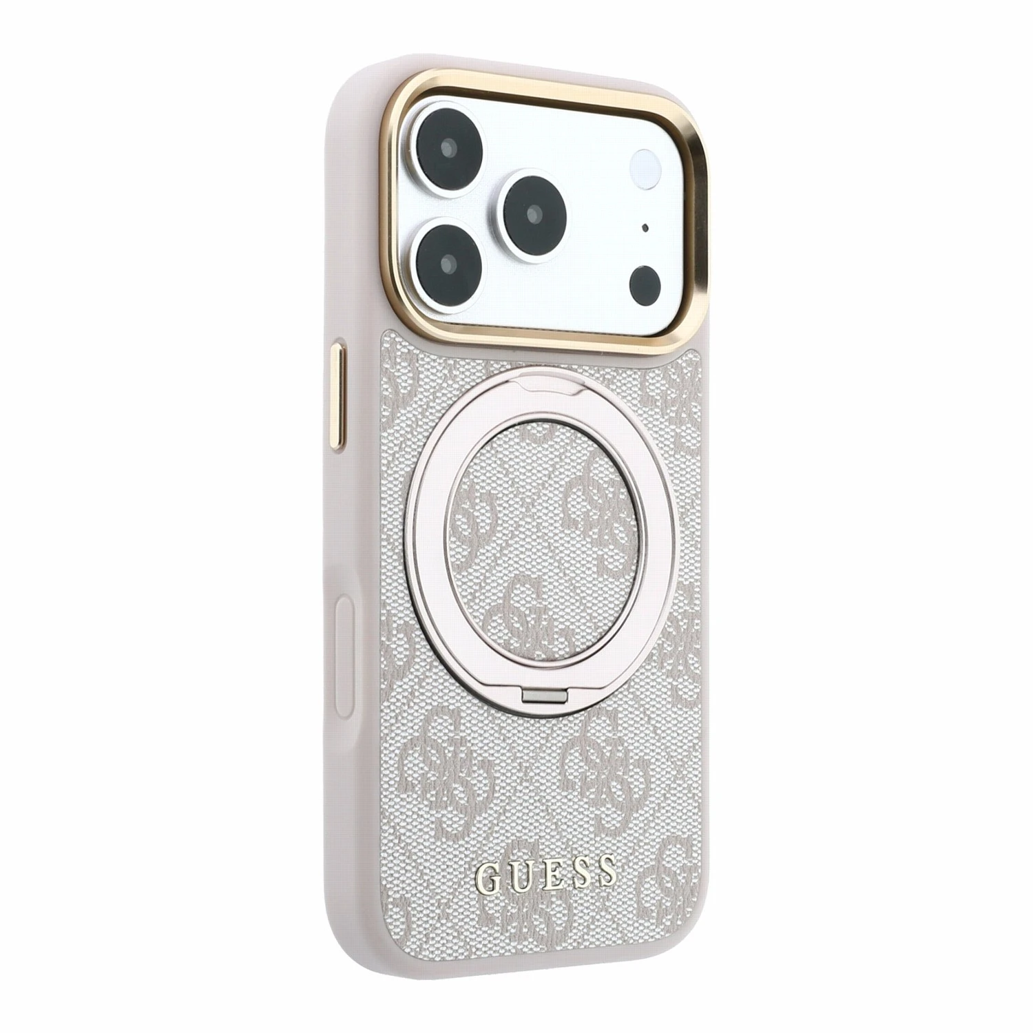 Guess PU 4G Ring Stand MagSafe Zadní Kryt pro iPhone 18 Pro Max Pink