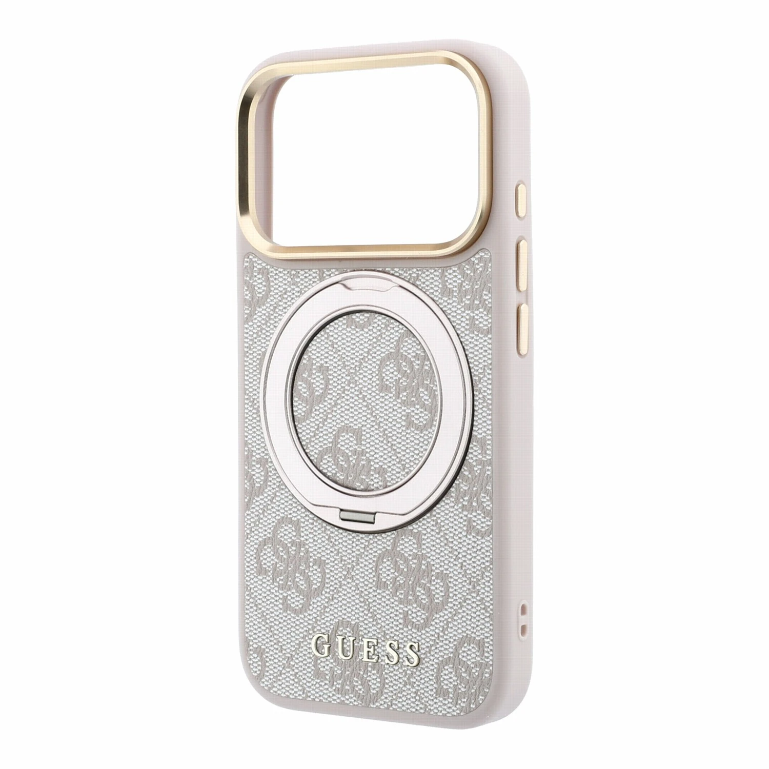 Guess PU 4G Ring Stand MagSafe Zadní Kryt pro iPhone 18 Pro Max Pink