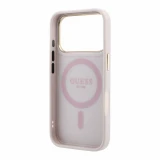 Guess PU 4G Ring Stand MagSafe Zadní Kryt pro iPhone 18 Pro Pink